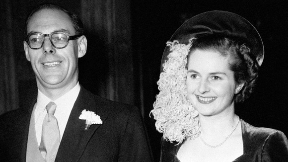 Margaret Roberts, 26, at her wedding Denis Thatcher