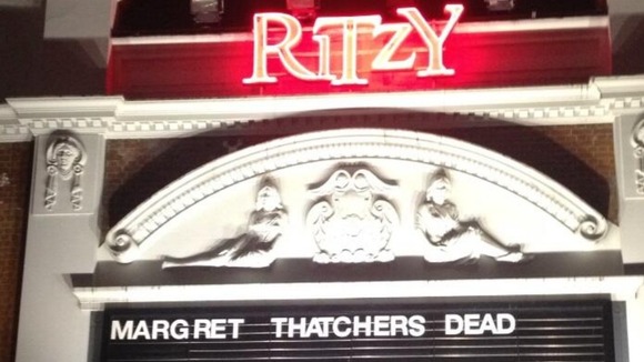 The lettering at the Ritzy cinema was rearranged by protesters