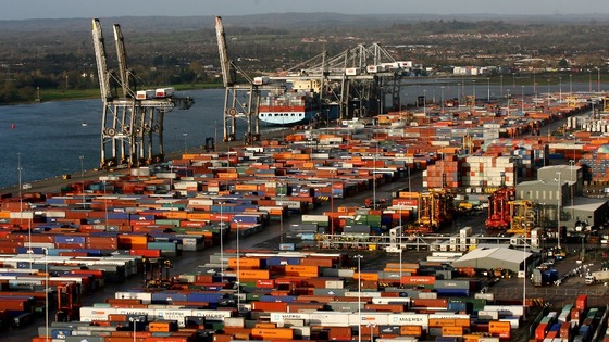A general view of Southampton Docks as the Office for National Statistics (ONS) released mixed figures on manufacturing and exports.