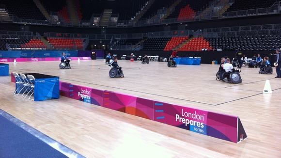 The Olympic basketball arena.