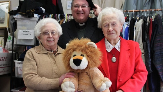 Volunteers at shop