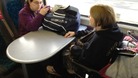 Young people on train