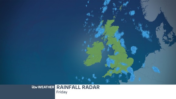 Heavy showers will extend North-East tomorrow