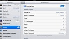Screenshot of iPad settings