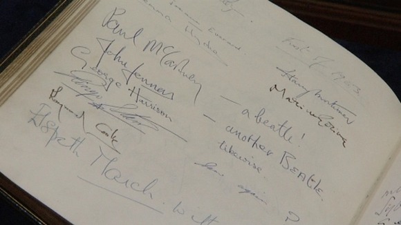 Visitors book from Angus McBean's studio
