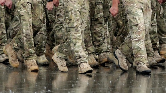 Troops marching