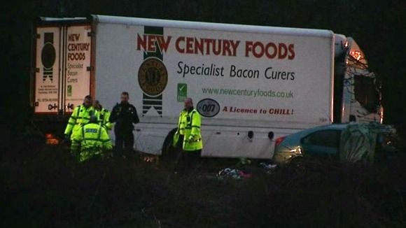 The driver of the lorry involved in the crash escaped with minor injuries
