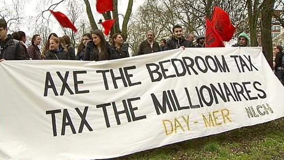 Campaigners protesting against benefit reforms