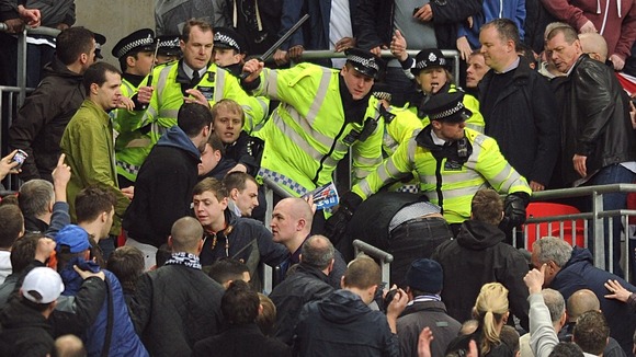 Police stepped in at Wembley amid violent scenes involving Millwall fans