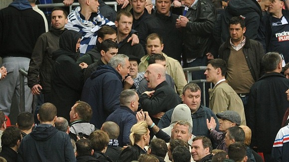 The violence at Wembley involved supporters of the same club