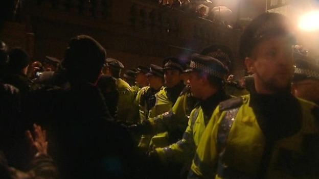 Millwall fans were said to have joined protests in central London