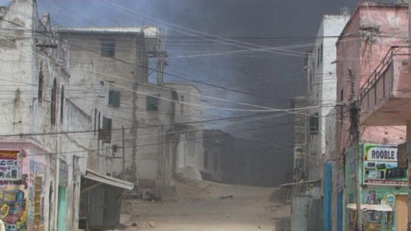 The blast in the courts earlier in Mogadishu.