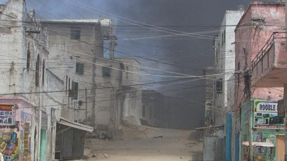 The blast in the courts earlier in Mogadishu.