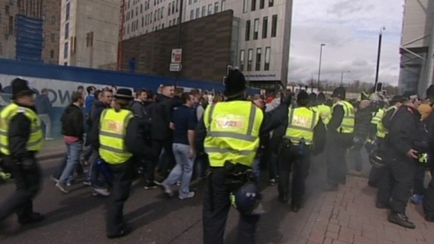 Firecrackers were thrown at police after the match between Sunderland and Newcastle.