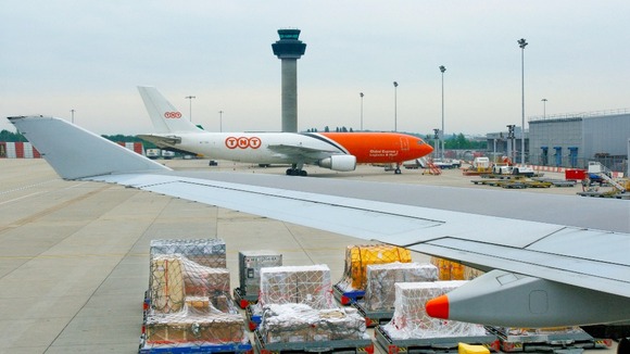 Cargo aircraft at Stansted's freight terminal