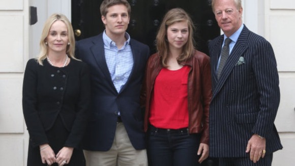 Mark Thatcher with his wife Sarah, son Michael and daughter Amanda