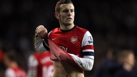 Arsenal's Jack Wilshere leaving the pitch during half time. They went on to draw with Everton 0-0