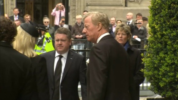 Mark Thatcher and family arrive at the Guildhall.