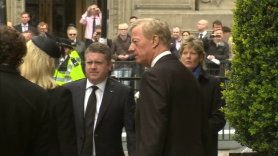 Mark Thatcher and family arrive at the Guildhall.