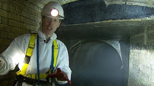 Martin Stew during his visit to London's sewer system