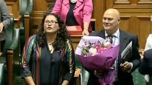 Louisa Wall celebrates with MPs