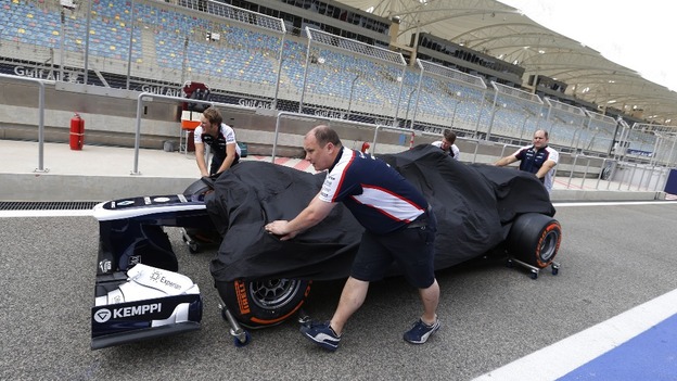 Preparations are under way at the Bahrain circuit ahead of Sunday's Grand Prix.
