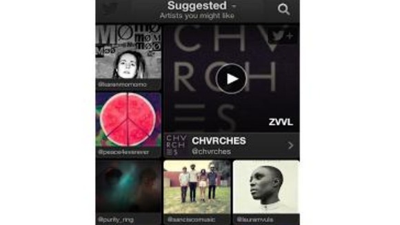 The app suggests artists you might like to listen to.