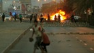 Dozens of young men skirmished with security forces west of Manama