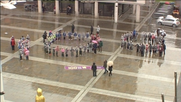 Children in Millennium Square