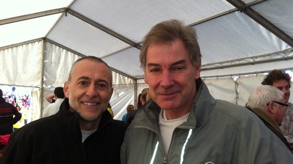 Chef Michel Roux with Tim before the marathon