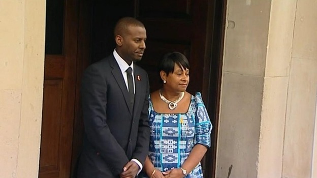 Stephen Lawrence's brother Stuart with his mother Doreen