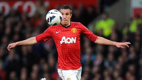 Robin Van Persie scores a hat trick for Manchester United at Old Trafford