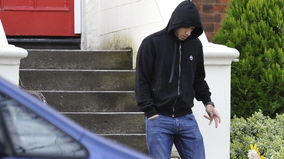 Liverpool's Luis Suarez is seen in Liverpool on Monday