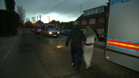 Metropolitan Police arrest a suspect after violence at the FA Cup match between Millwall and Wigan.