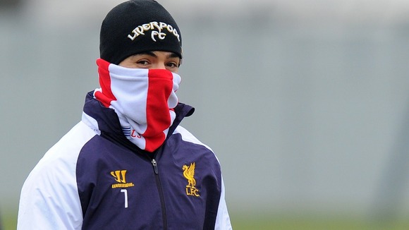 Luis Suarez during a training session earlier this year
