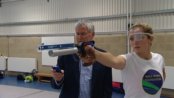 Barrie Wells with modern pentathlete Freyja Prentice
