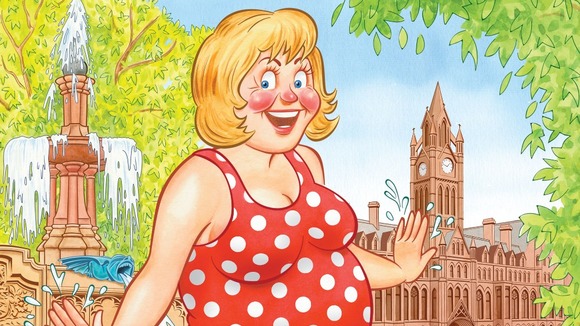 Woman outside town hall