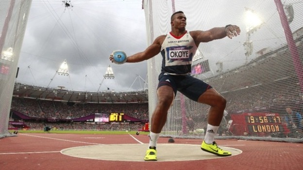 Great Britain's Lawrence Okoye saw his medal hopes dashed in front of his home crowd last summer
