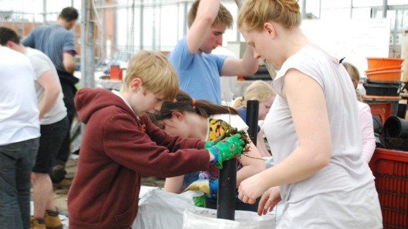 Horticulture students from Writtle College pass on their skills
