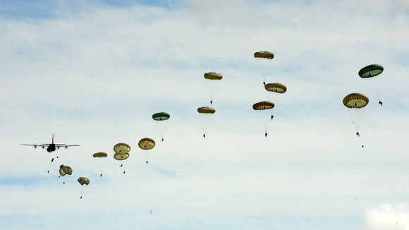 The Anglo/French force on exercise in Scotland