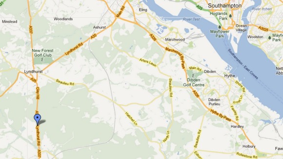 The accident happened on the A337 where the blue marker shows.