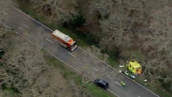 Scene of A337 crash