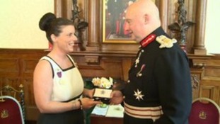 Medal being presented