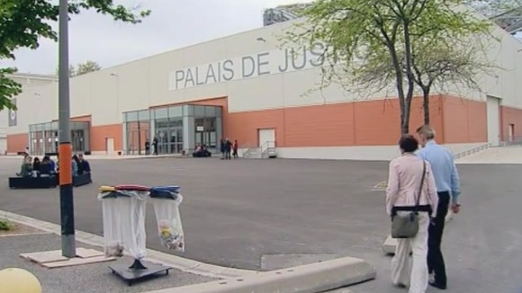 Jan Spivey and Chris Choi outside the court in Marseilles.