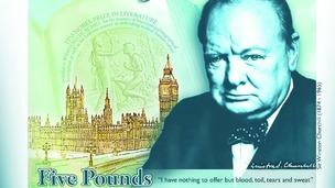 Sir Winston Churchill to appear on new £5 note.
