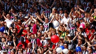 West Brom fans celebrate escaping promotion on the final day in 2005