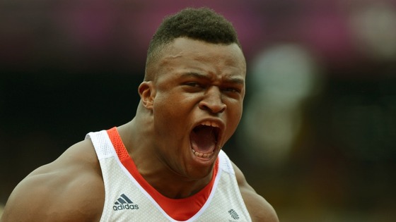 Lawrence Okoye competing at London 2012