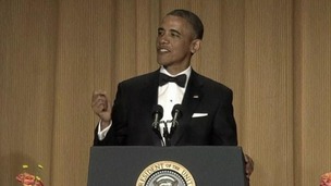 President Barack Obama sporting a fringe