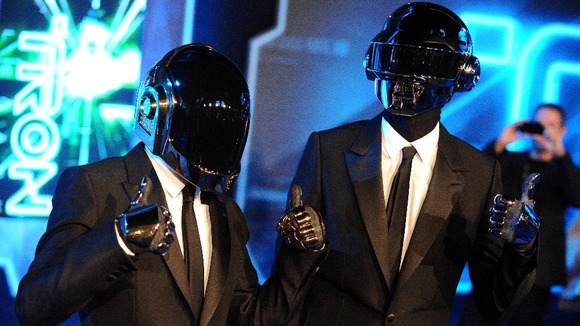 Musicians Thomas Bangalter and Guy-Manuel De Homem-Christo of Daft Punk