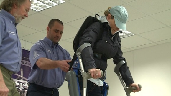 Claire Lomas has been training at a clinic in Hull
